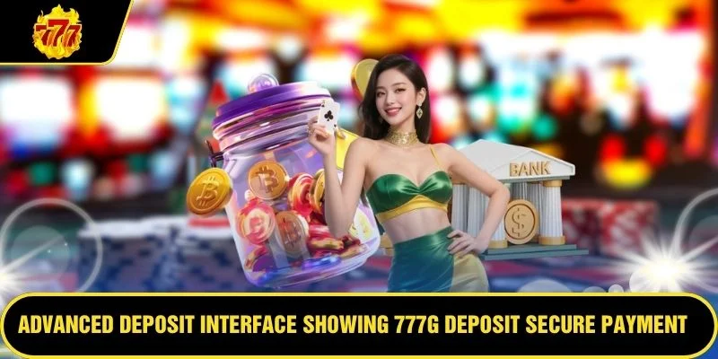 Advanced deposit interface showing 777G Deposit secure payment gateway