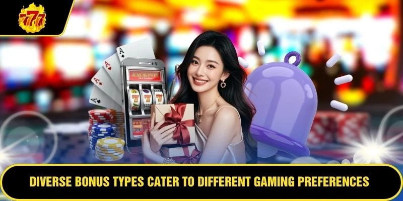 Diverse bonus types cater to different gaming preferences
