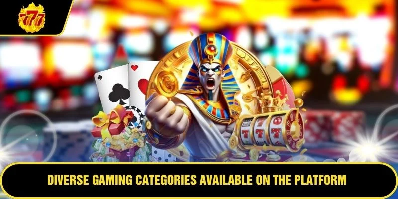 Diverse gaming categories available on the platform