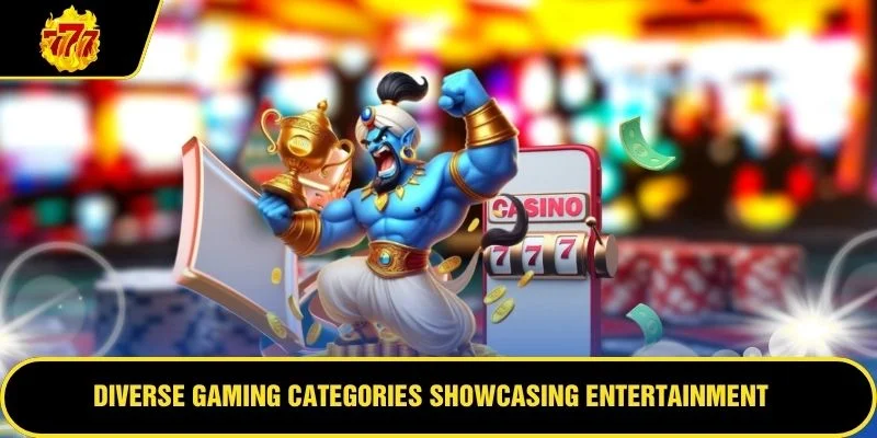 Diverse gaming categories showcasing entertainment variety available