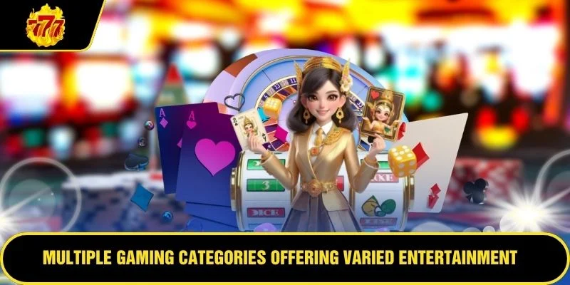 Multiple gaming categories offering varied entertainment experiences