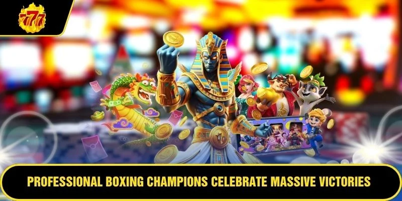 Professional boxing champions celebrate massive victories