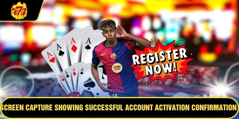 Screen capture showing successful account activation confirmation